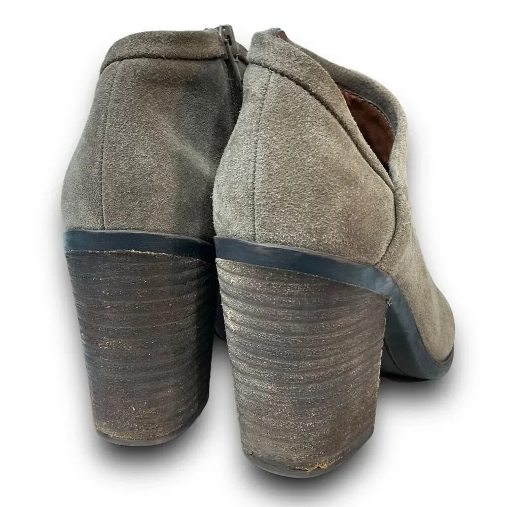 Lucky Brand LK-Salza Leather Suede Zip Up Salza Booties Ankle Boots